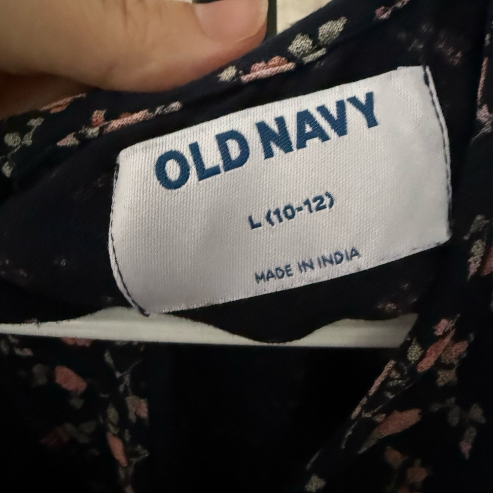 Old Navy Navy Dress with Pink Floral Print - Picture 5 of 7